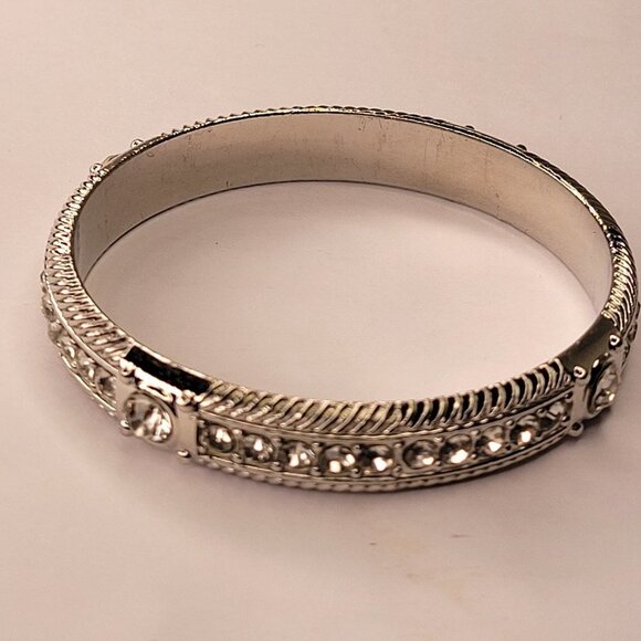 Silver Bangle with Crystals - Picture 12 of 15